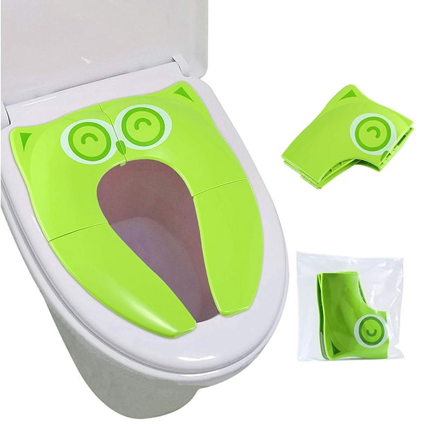 Upgrade Folding Large Non Slip Pads Travel Portable Reusable Toilet Potty Training Seat Covers Liners with Carry Bag for Babies Toddlers and Kids